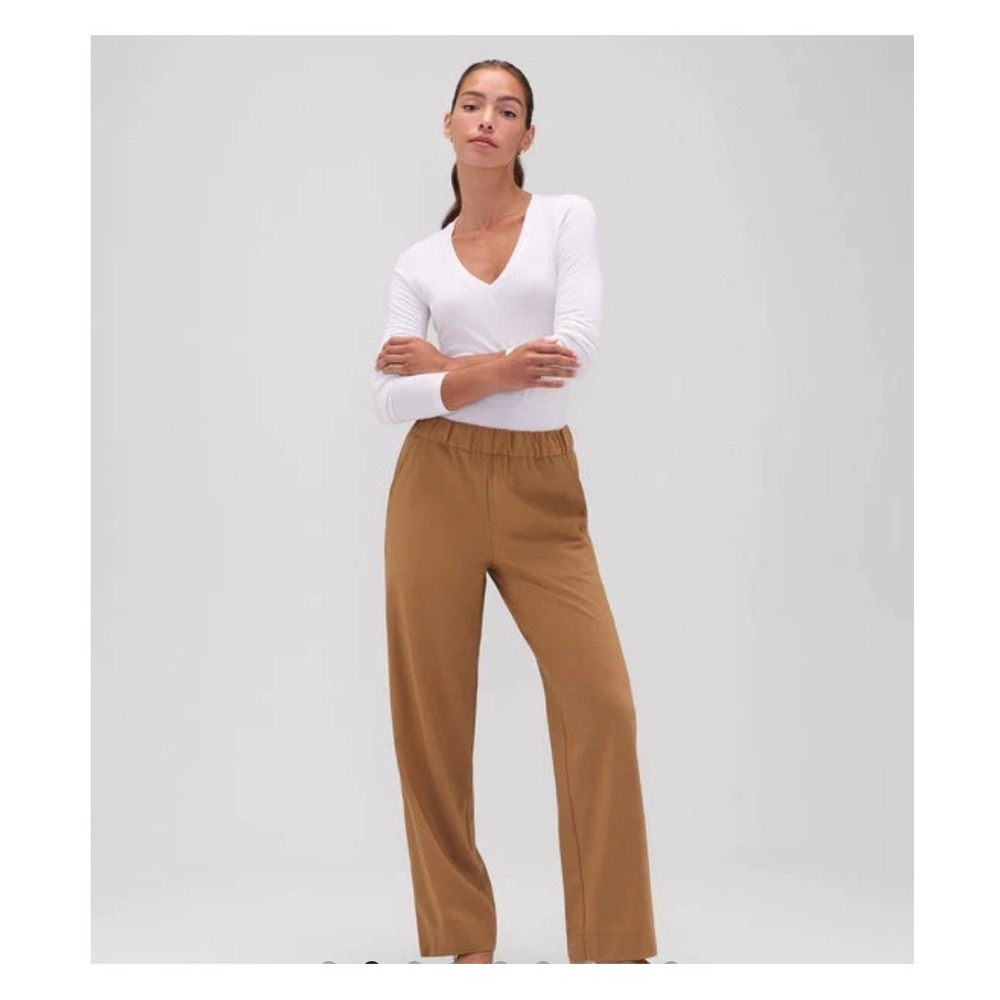 Unbound Merino Women's Sz S Camel Tan Wool Pull On Pants Travel Packable Capsule